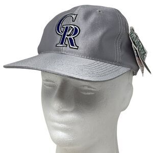 Vintage Colorado Rockies Baseball Hat Cap Silver MLB Century 21 Snapback 6 Panel